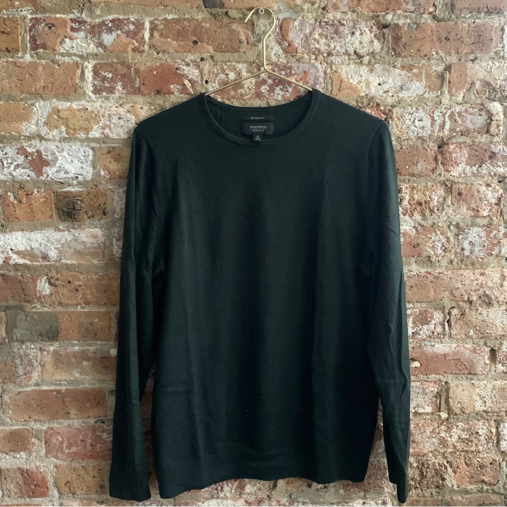 Nordstrom Men’s Shop Merino Wool Crew Neck Sweater - Forest Green